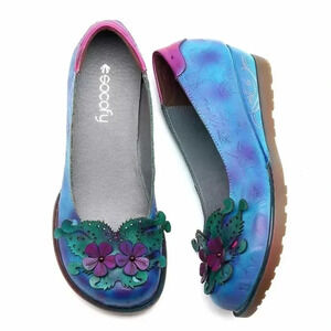 Colorful Women's Flats with Floral Design